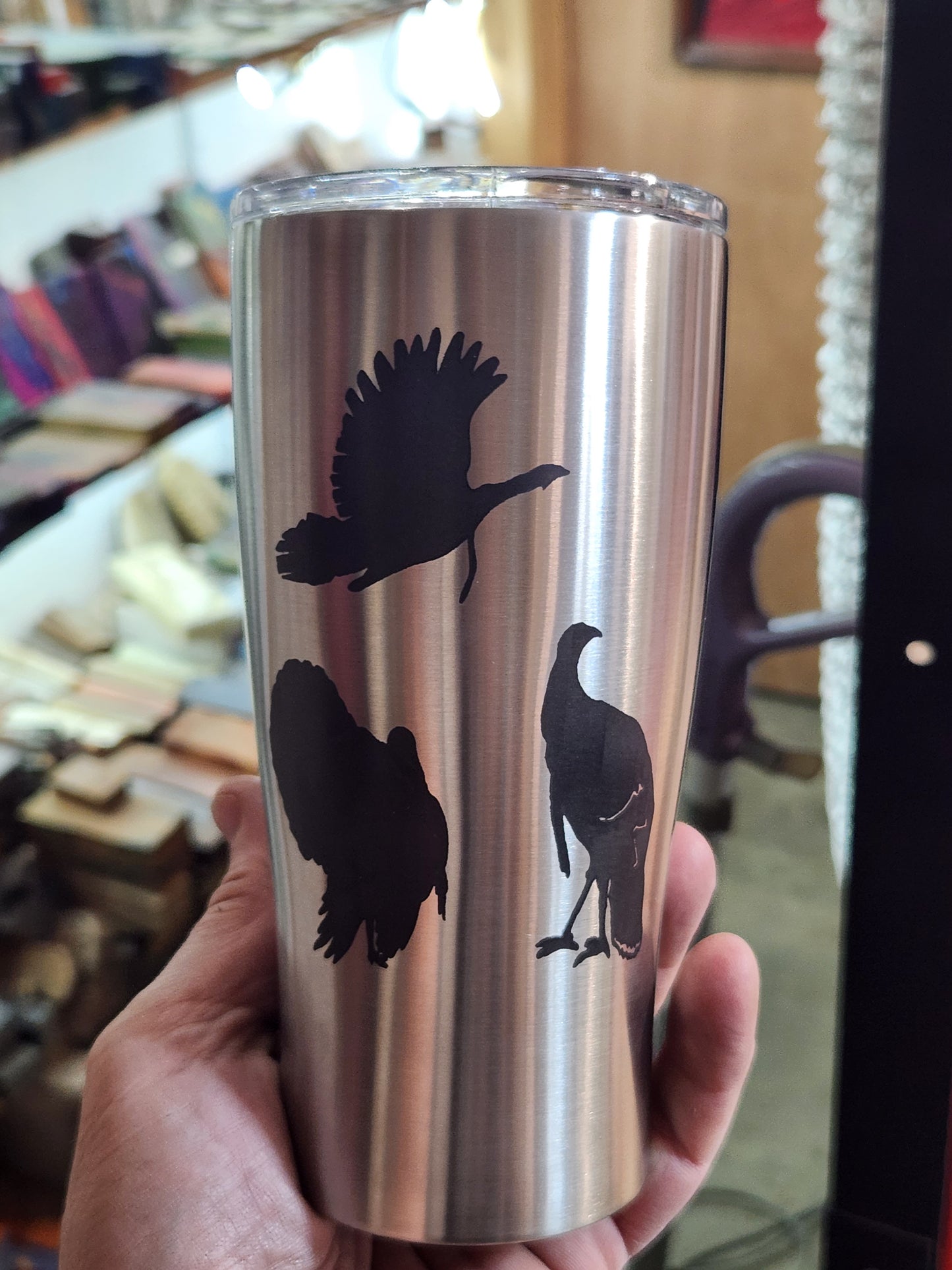 20 oz stainless tumbler Turkeys & Nor'Easter logo