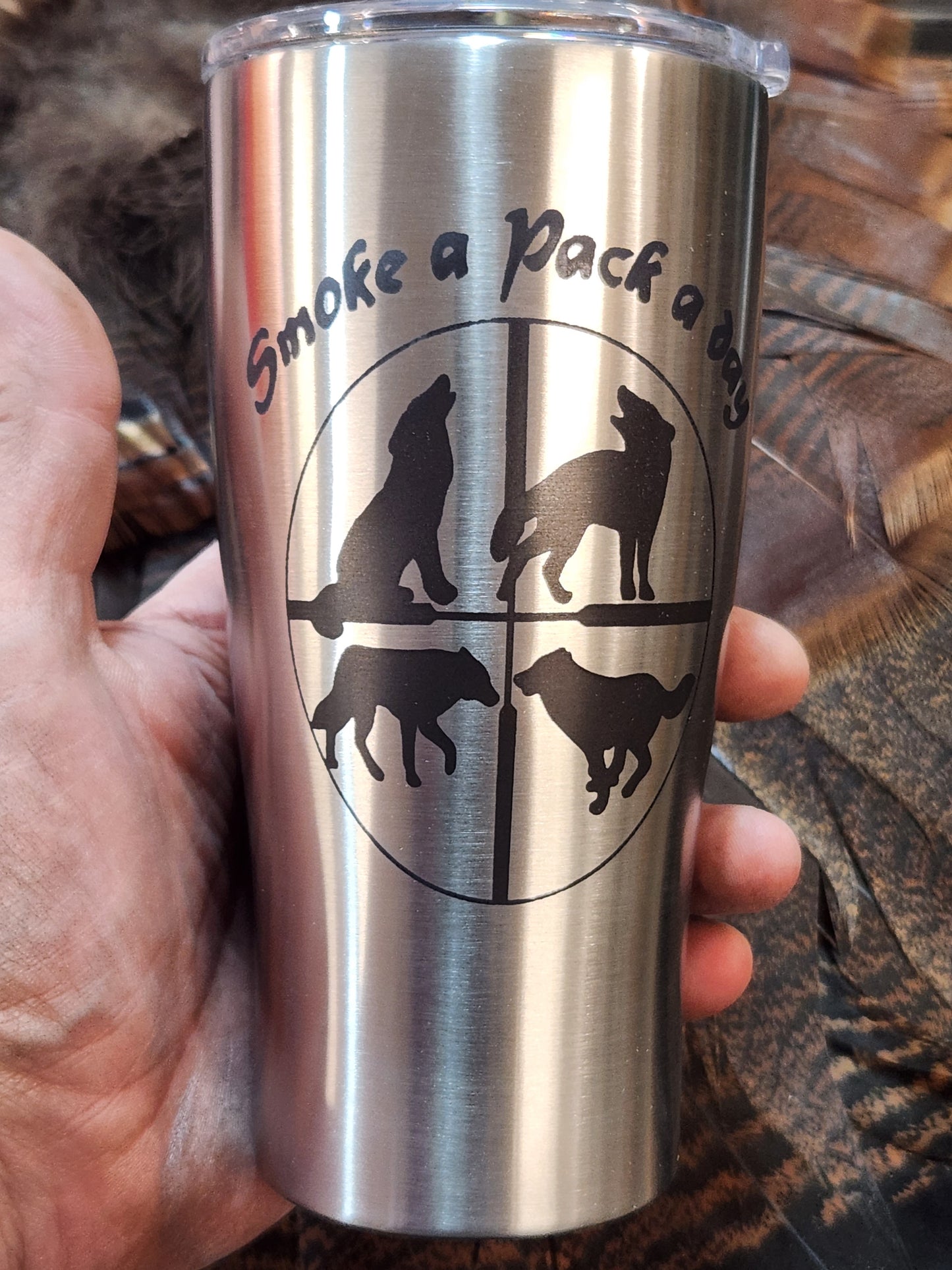 Outdoor drive 20oz tumbler coyote hunting. Limited edition