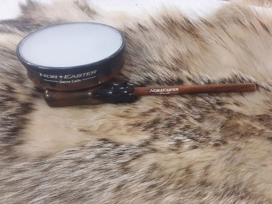 Bronze Bomb Turkey Pot Call Blasted Glass Surface With Matching Striker