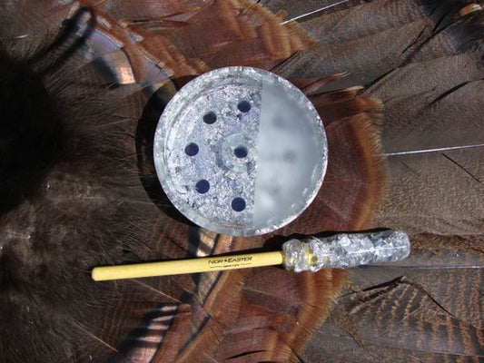 Prospector Series Real Silver Leaf Turkey Pot Call With Matching Striker