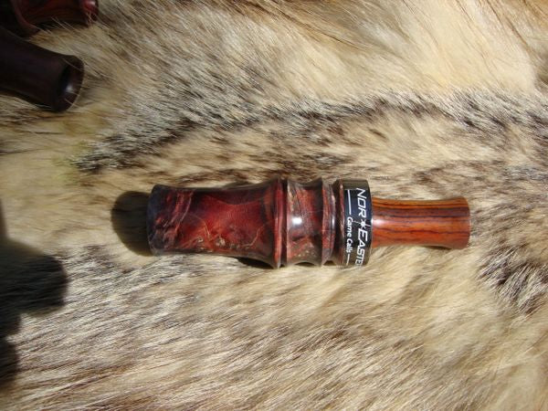 Custom triple dyed stabilized Boxelder wood with cocbolo wood single reed tone board