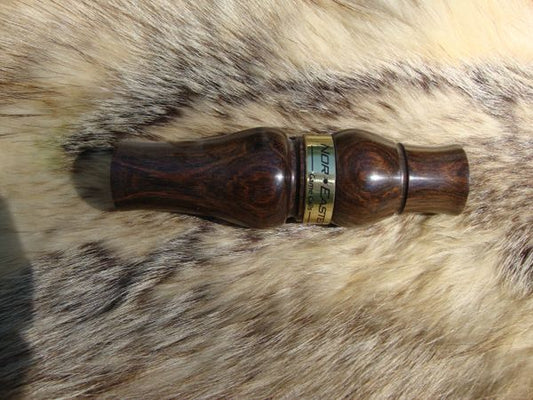 Custom Surinam Ironwood goose call with brass band