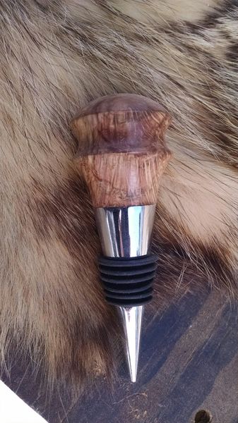 custom made spalted red oak wine bottle stopper