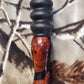 Blood wood burl with resin red squirrel call