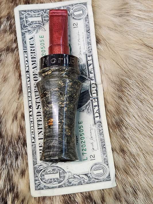 Stabilized boxelder burl crow Call