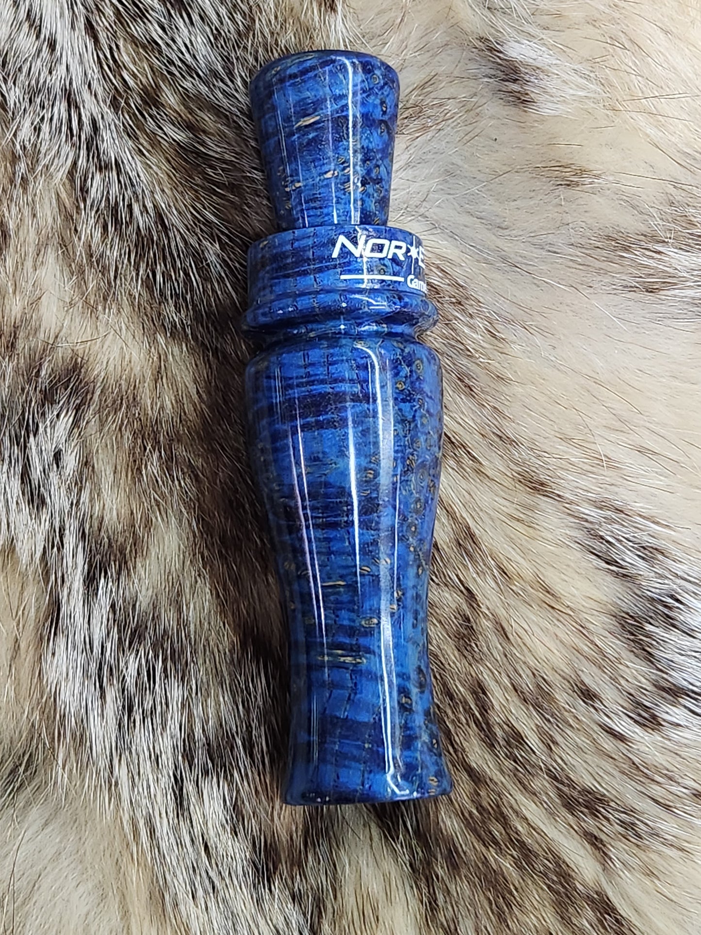 Stabilized and Dyed black ash burl wood duck & teal call