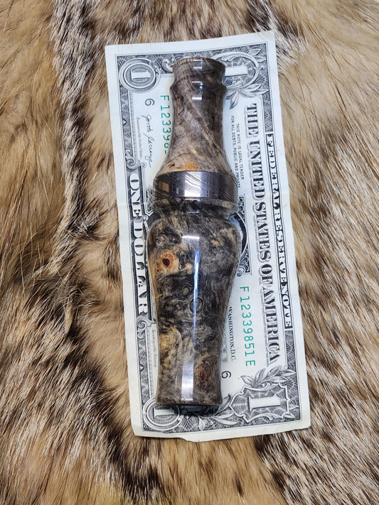 Stabilized buckeye burl wood double Reed Duck Call cocobolo wood tone board