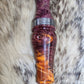 Boxelder burl double reed duck call with cocobolo wood tone board and Damascus band