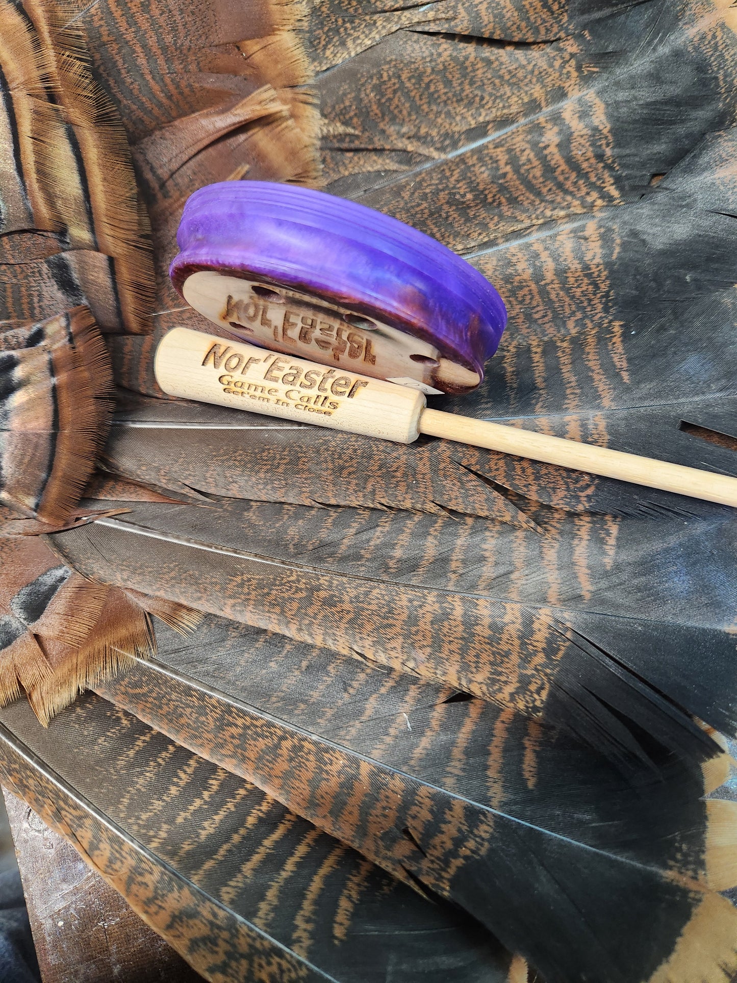 Screamer series slate top turkey pot call purple rose (p3)