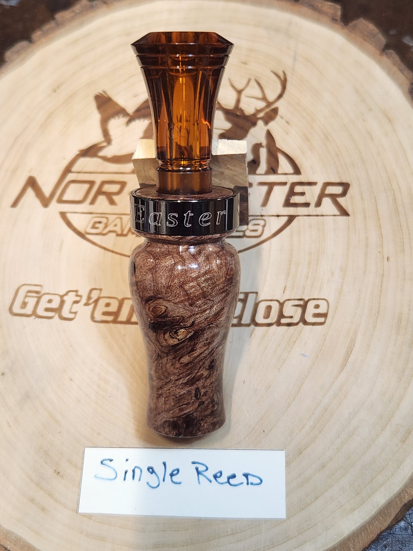 Maple burl wood single reed duck call