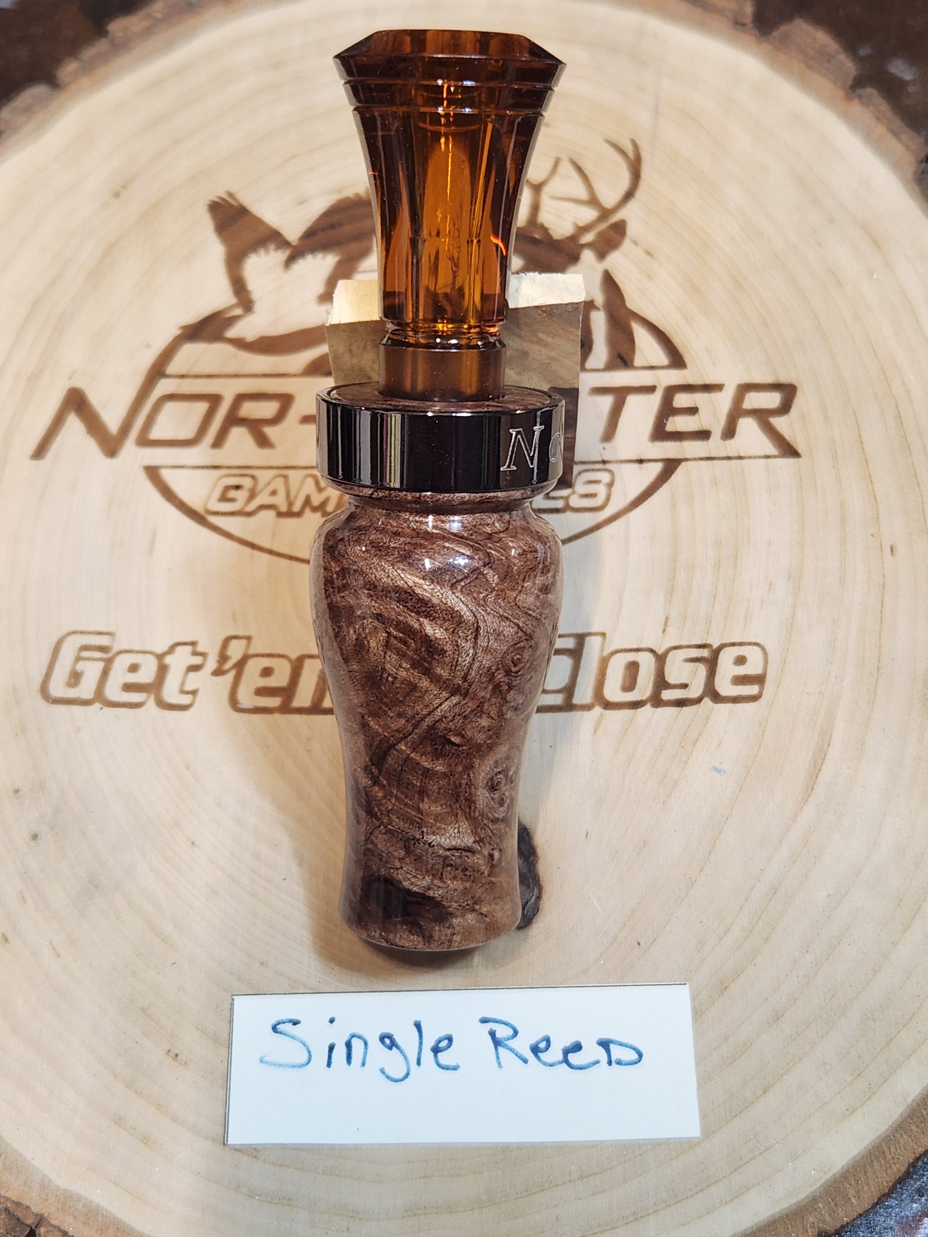 Hand outlet Turned Maple Burl Duck Call