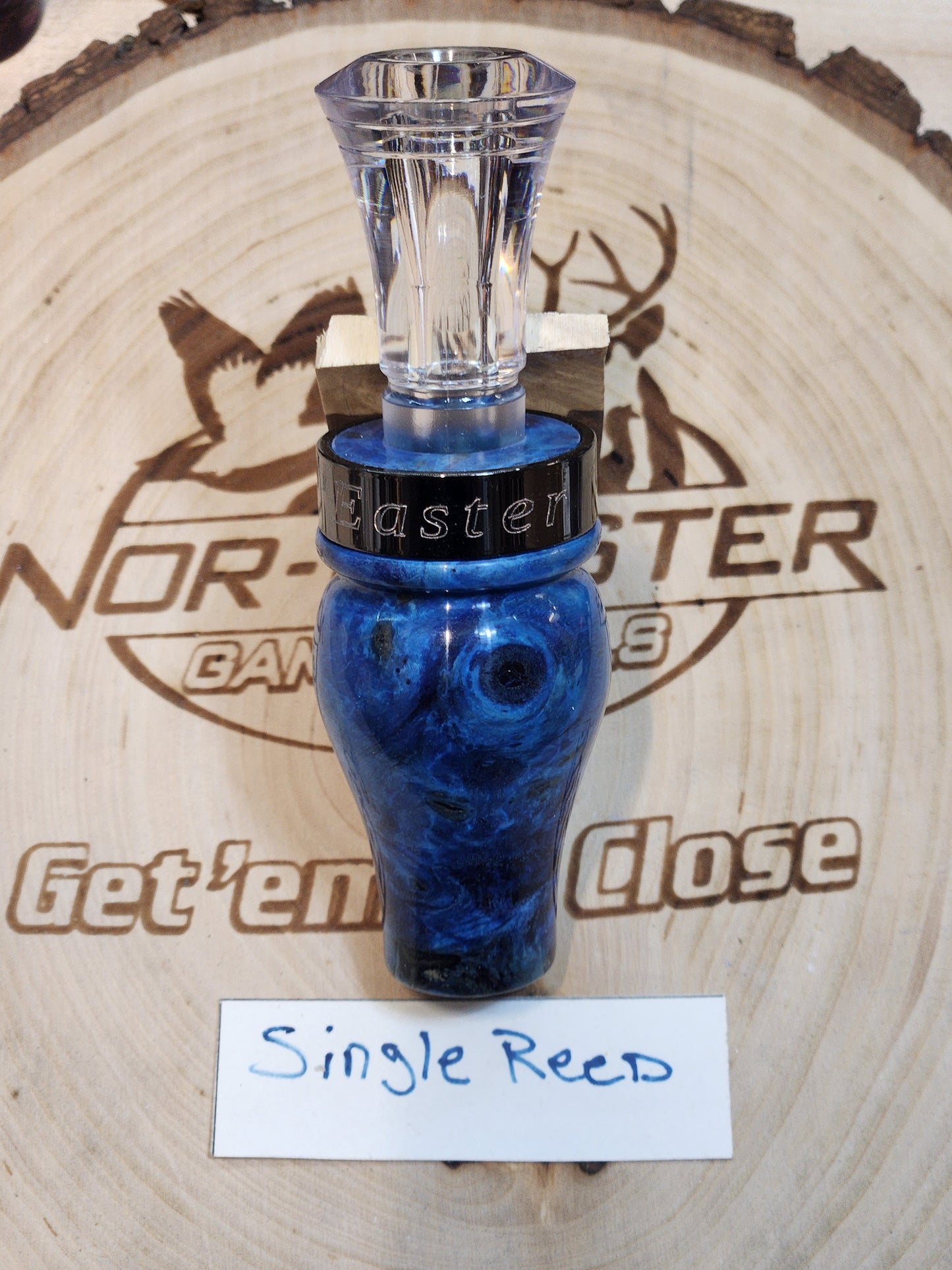 Amboyna burl wood single reed duck call