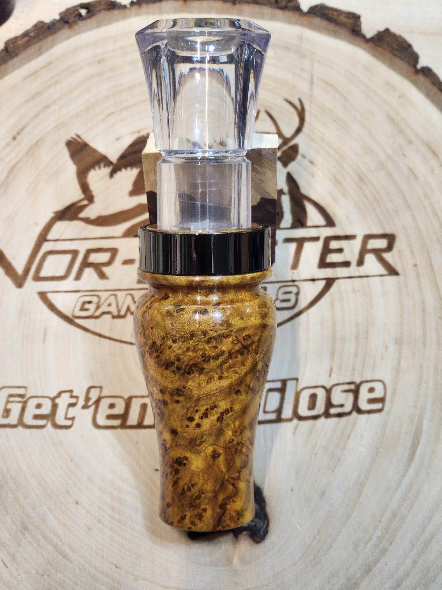 Chittum burl wood short reed goose call