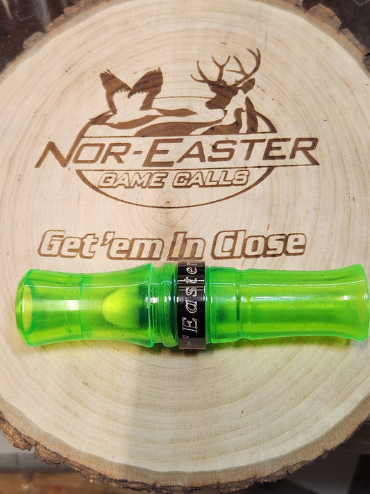 Clear chartreuse short reed goose call