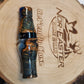 Short reed goose call stabilized and dyed amboyna Burl Wood in resin