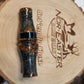 Short reed goose call stabilized and dyed amboyna Burl Wood in resin