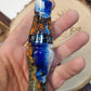 Short reed goose call stabilized and dyed amboyna Burl Wood in resin