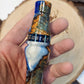 Short reed goose call stabilized and dyed amboyna Burl Wood in resin