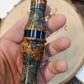 Short reed goose call stabilized and dyed amboyna Burl Wood in resin