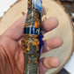 Short reed goose call stabilized and dyed amboyna Burl Wood in resin