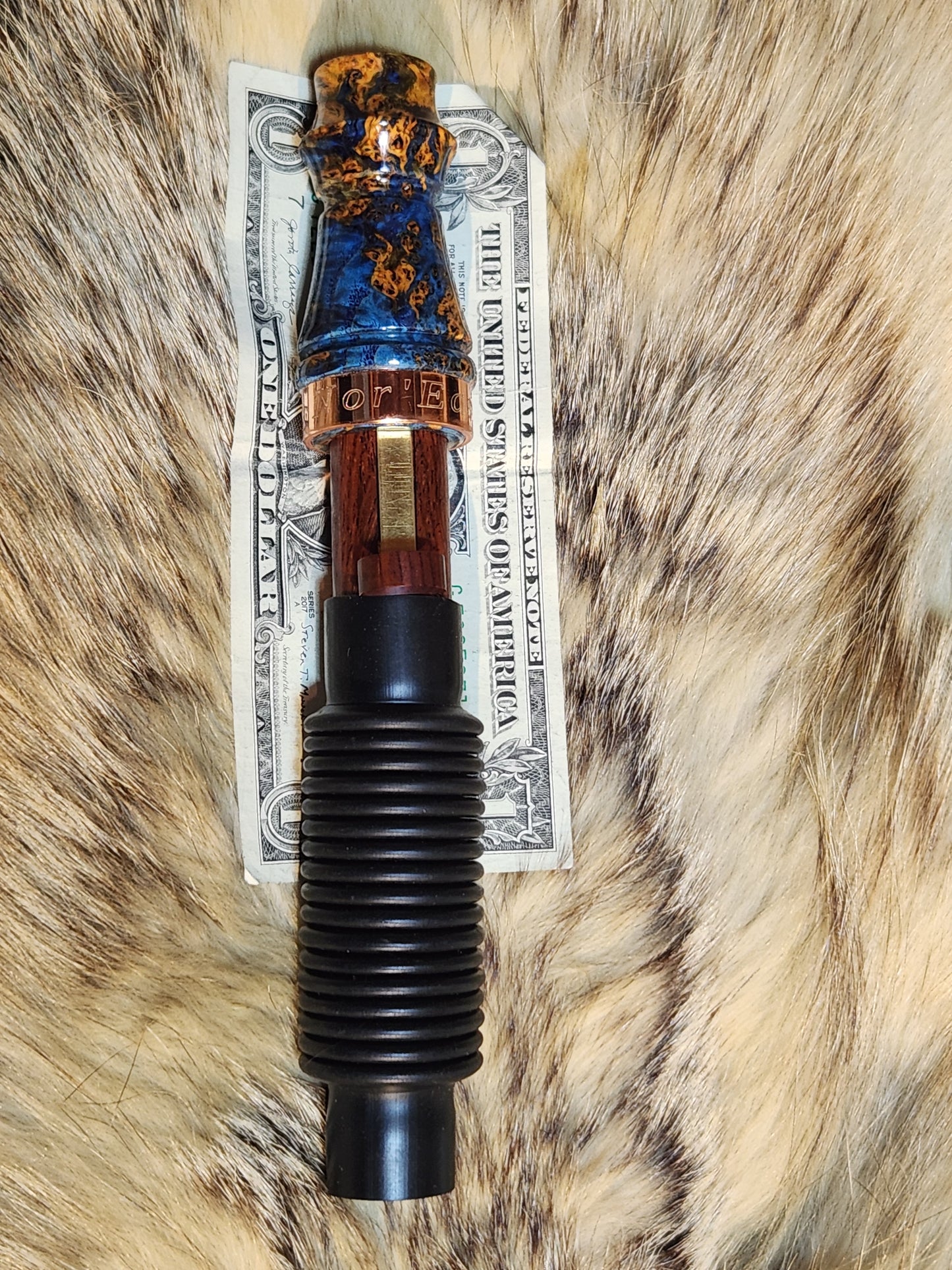 English chestnut burl wood adjustable deer grunt call