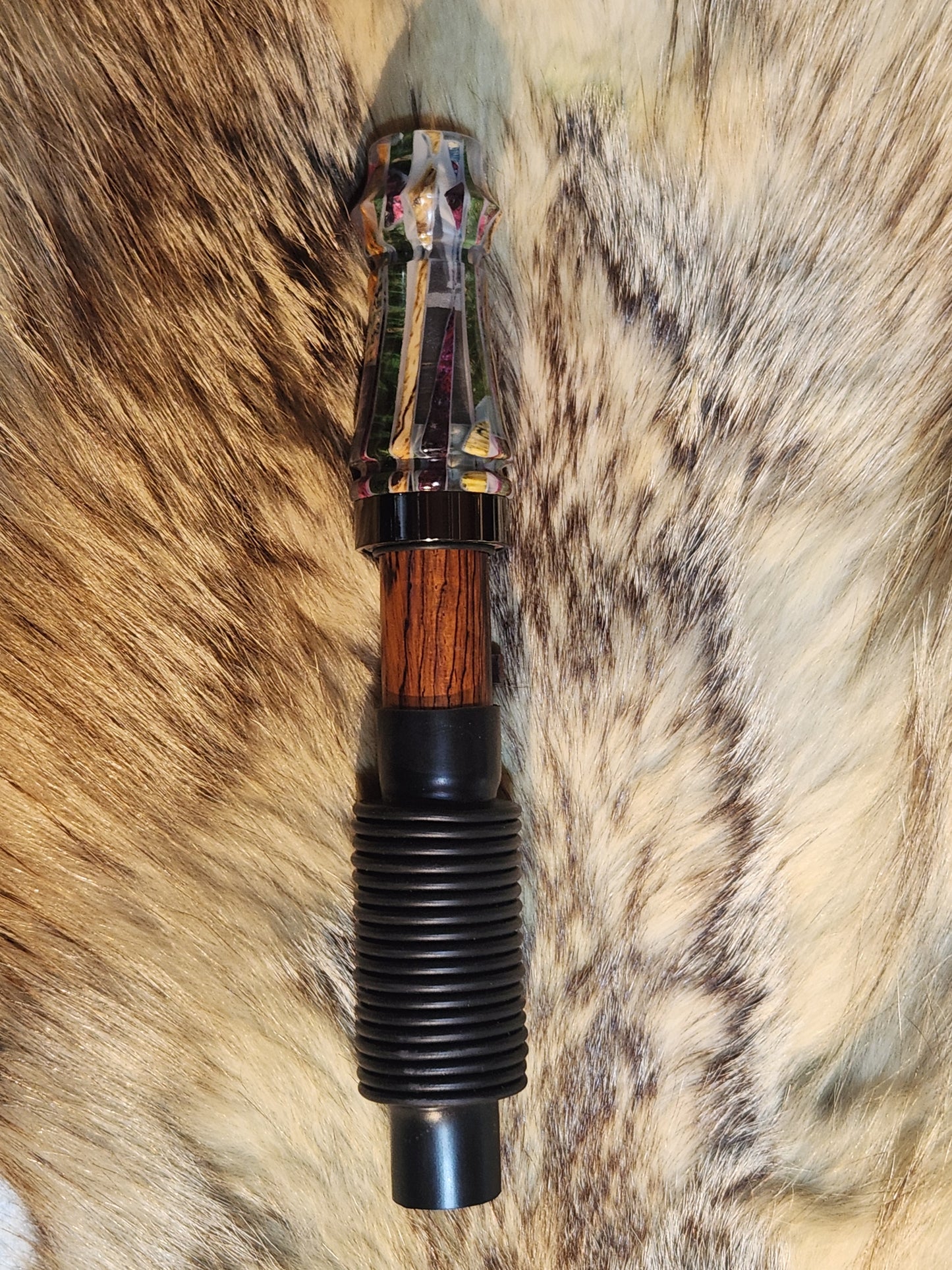 Pieces and parts in resin adjustable deer grunt call