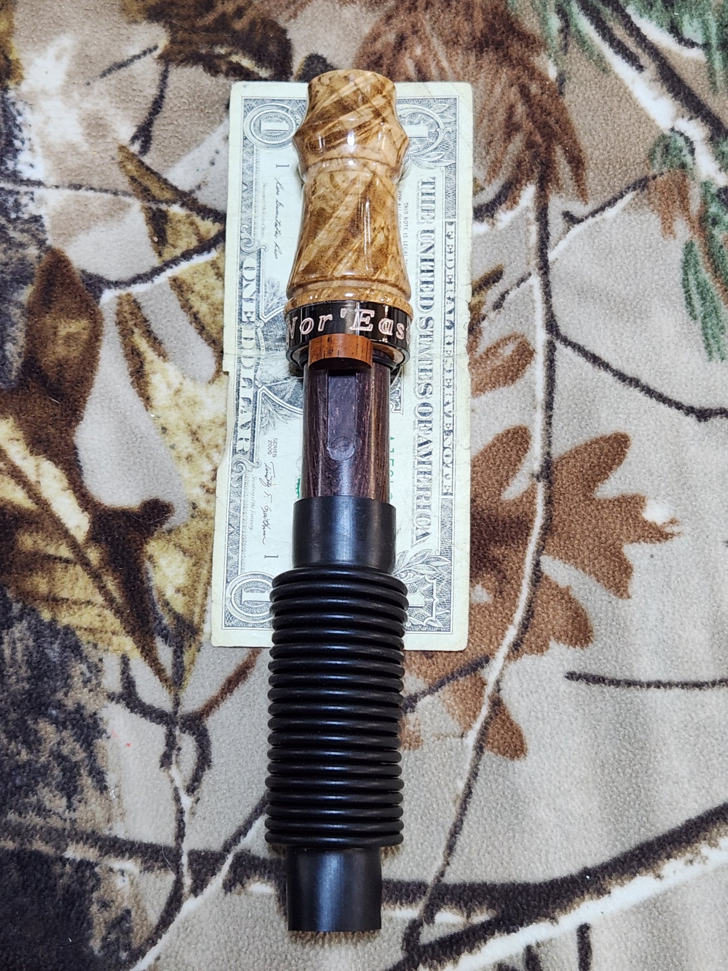 Black ash burl stabilized adjustable deer grunt call