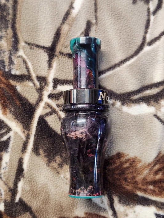 Boxelder burl wood and resin teal and wood duck call