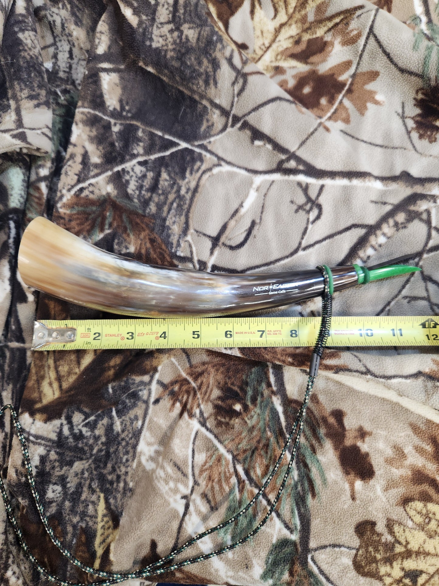 Open reed polished bull horn coyote howler