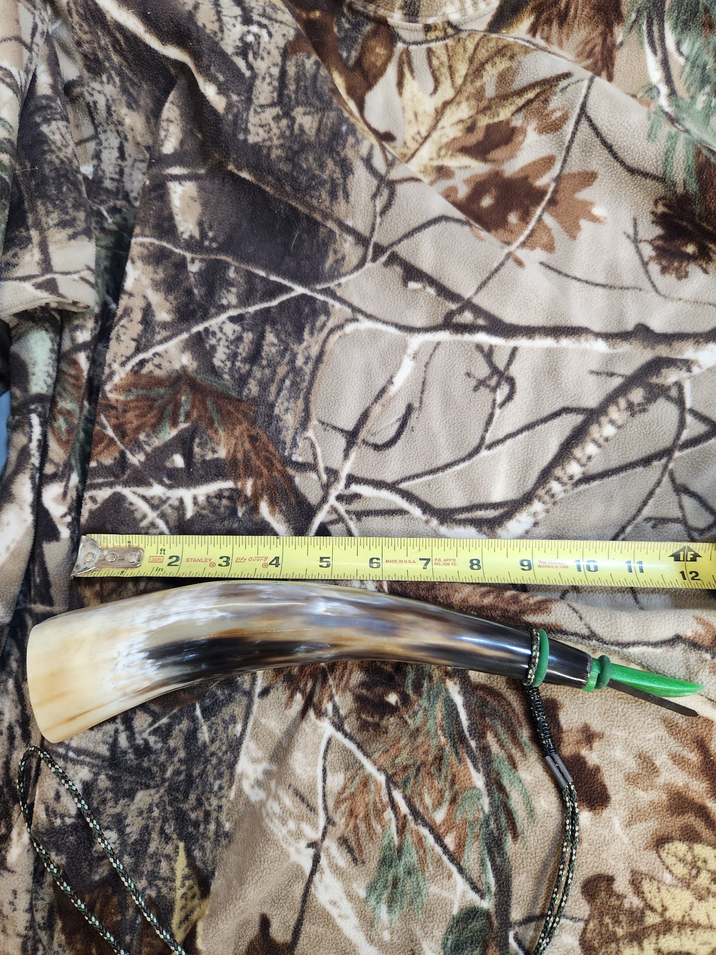 Open reed polished bull horn coyote howler