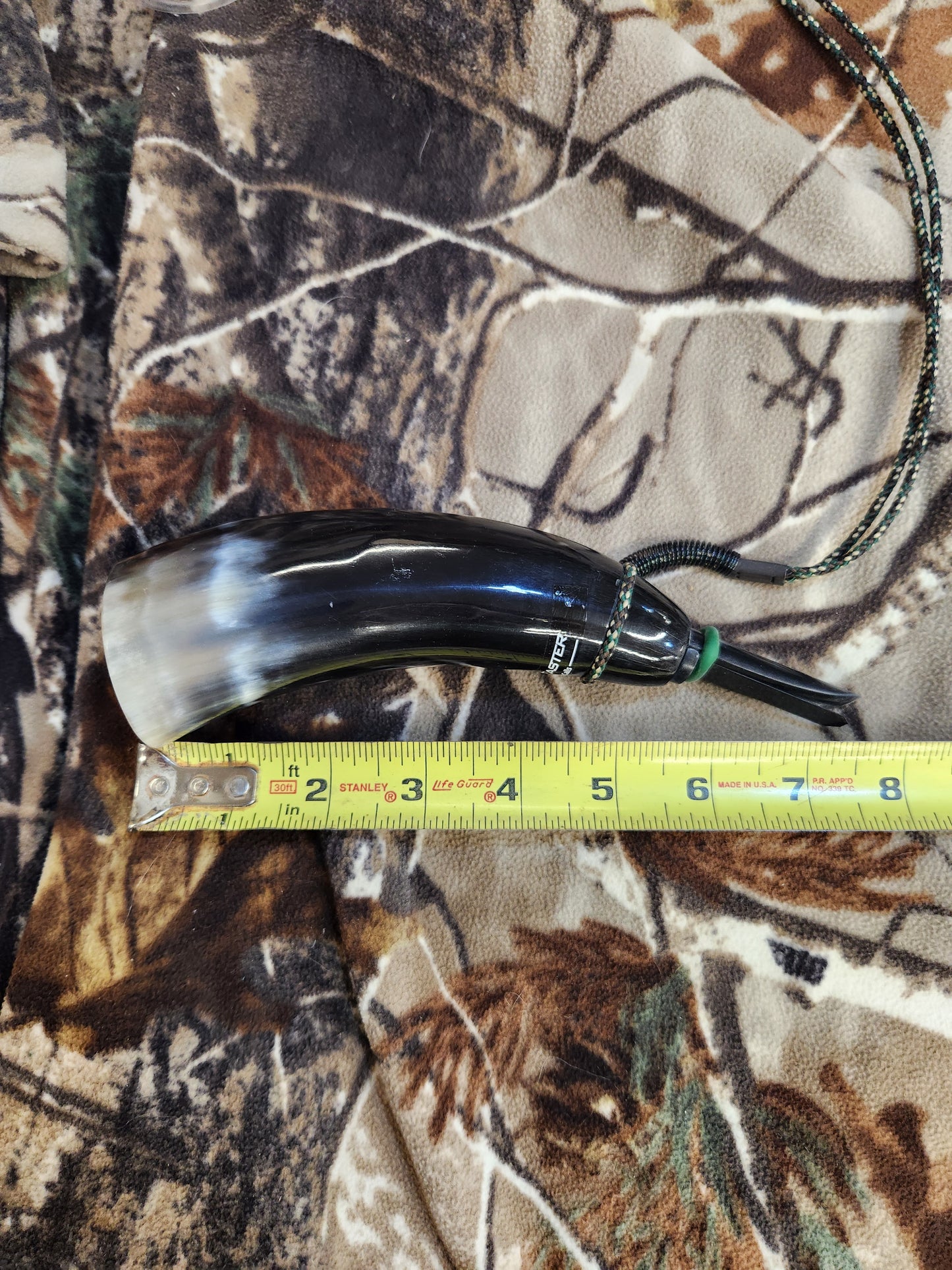 Open reed polished bull horn coyote howler