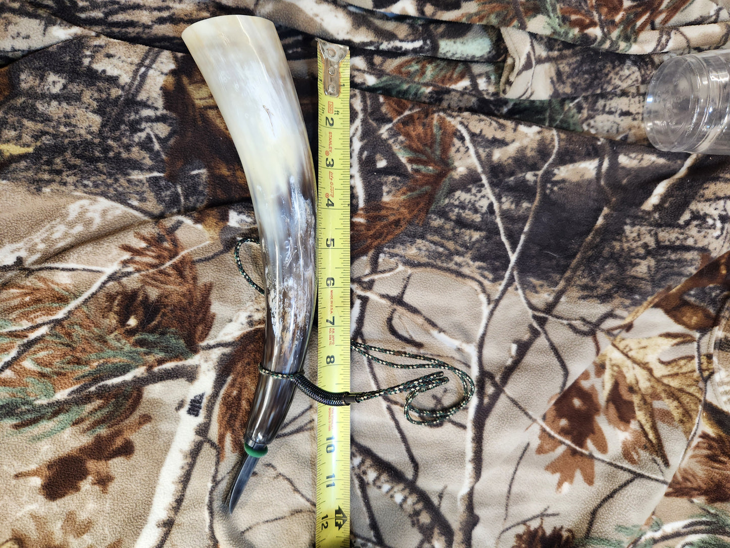 Open reed polished bull horn coyote howler