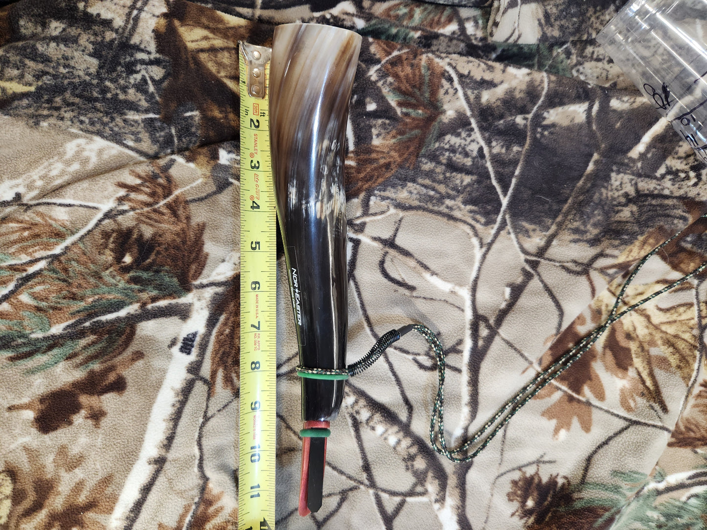 Open reed polished bull horn coyote howler