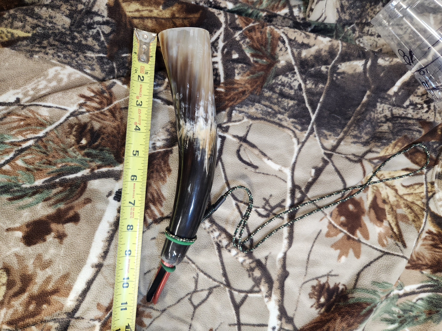 Open reed polished bull horn coyote howler