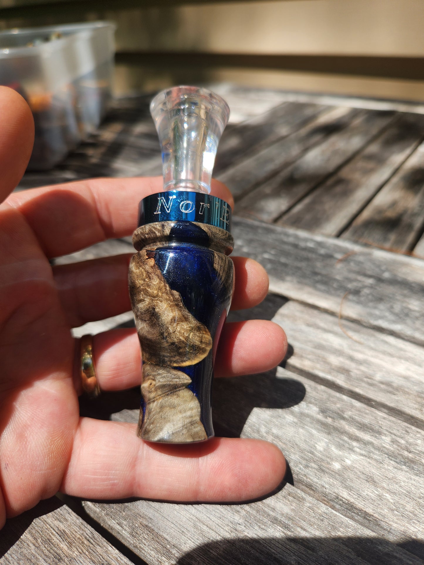 Buckeye burl wood double Reed Duck Call