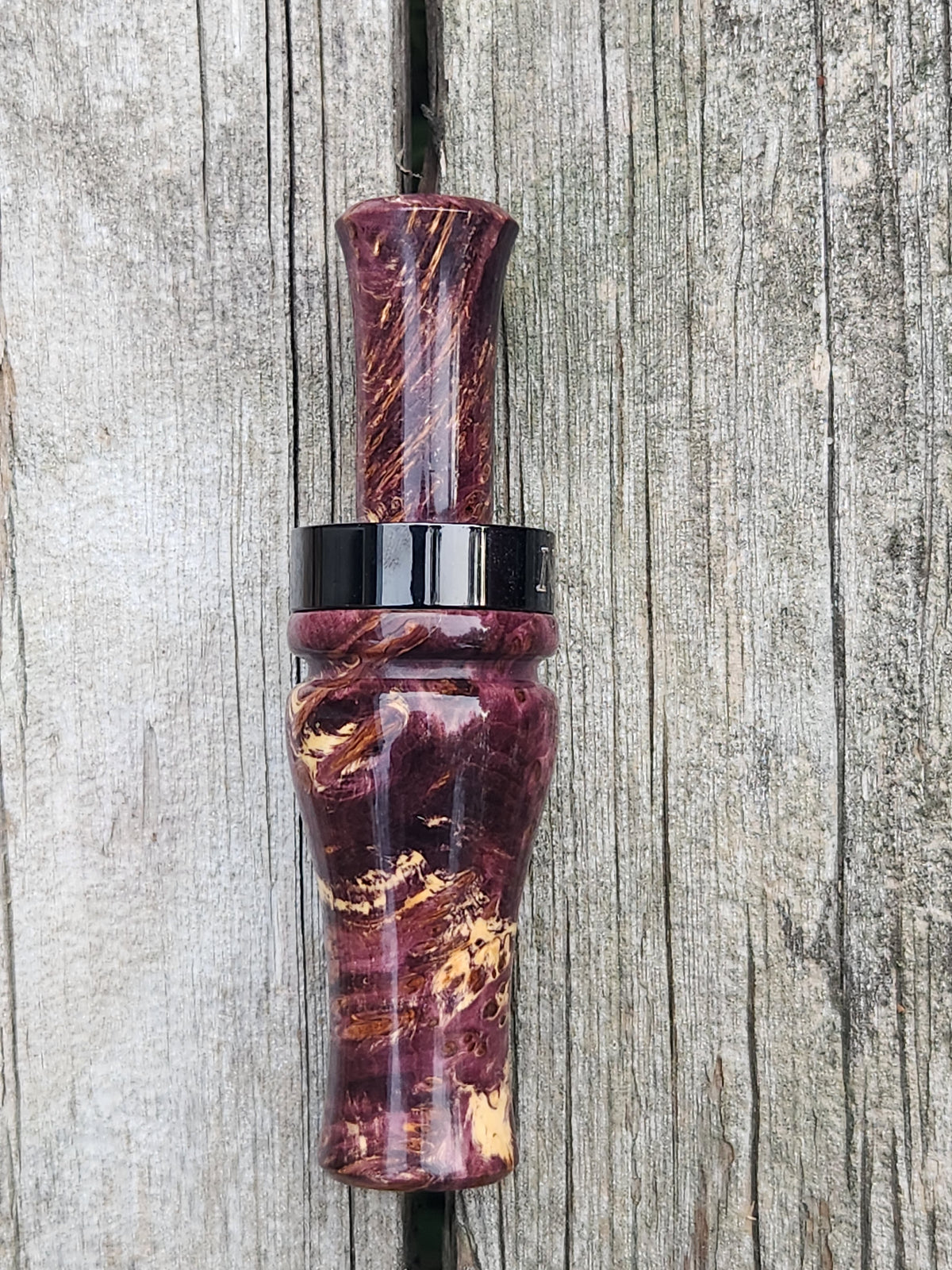 Stabilized and Dyed yellow cedar burl wood duck call