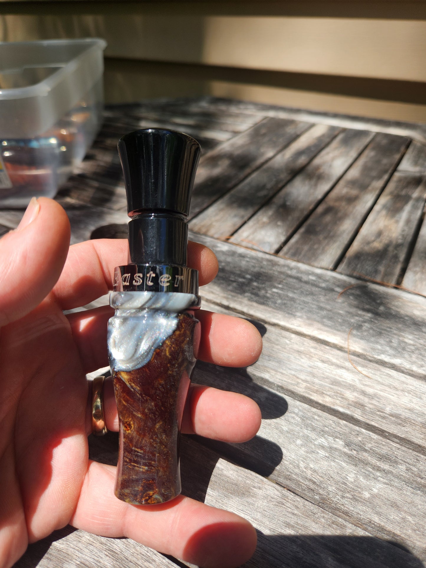 Dog wood with Resin short reed goose call