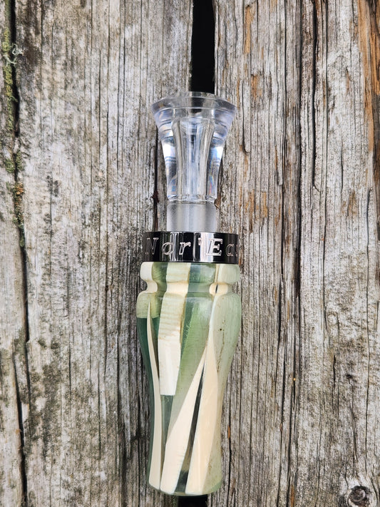 Mammoth ivory pieces in resin double Reed Duck Call