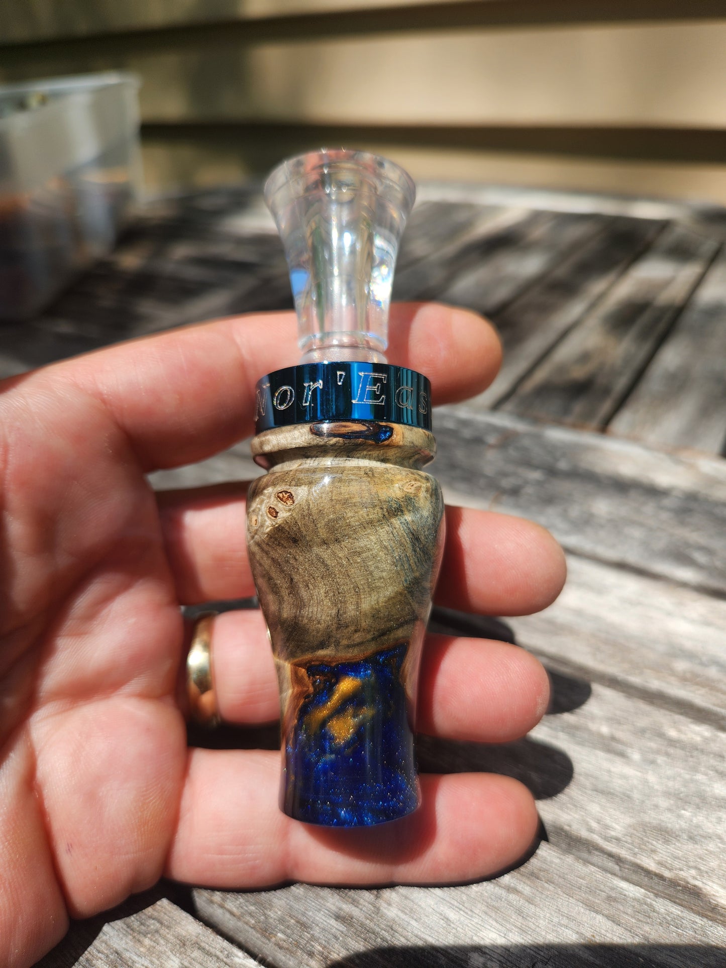 Buckeye burl wood double Reed Duck Call