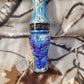 Double reed duck call made from stabilized and dyed boxelder burl wood cocobolo wood tone board