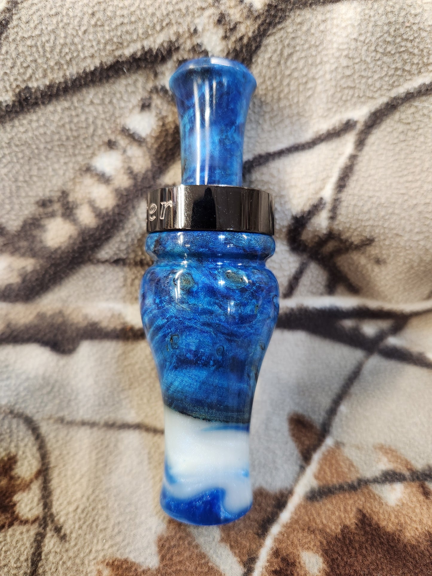Wood duck and Teal Call maple burl with resin