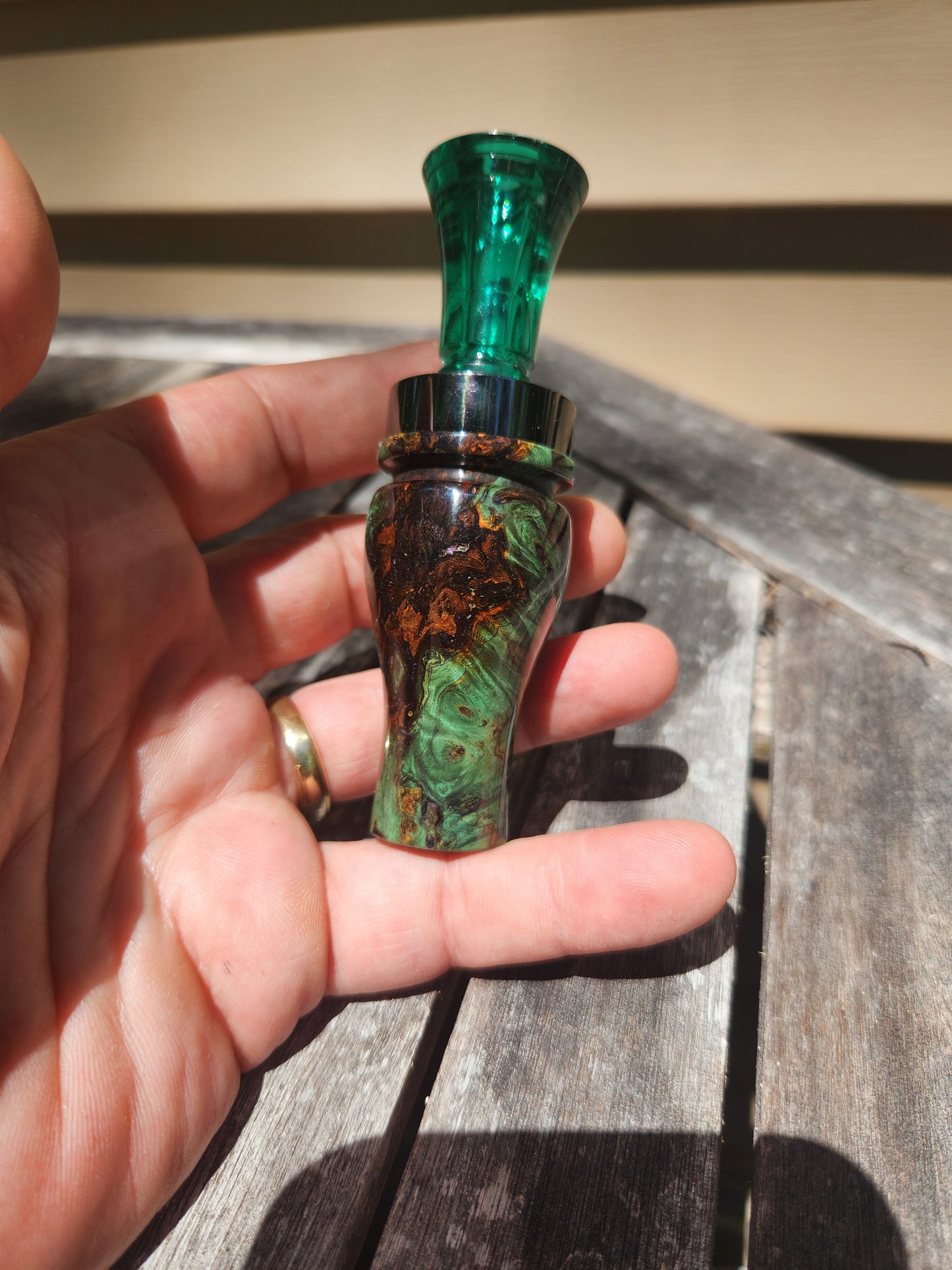 Boxelder burl wood double Reed Duck Call