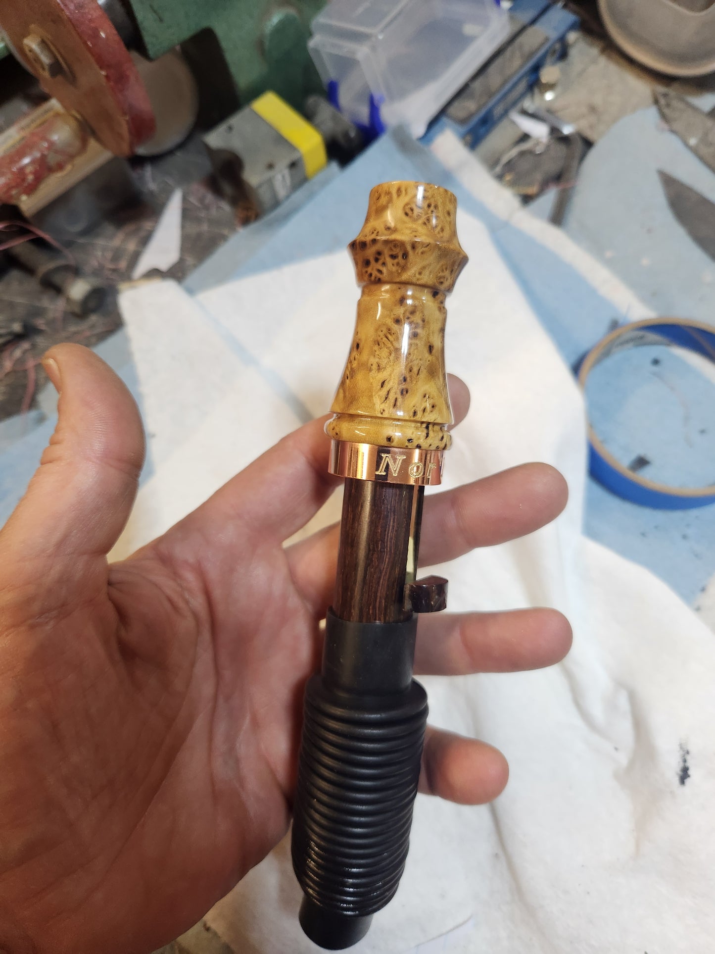 Russian olive burl wood adjustable deer grunt call