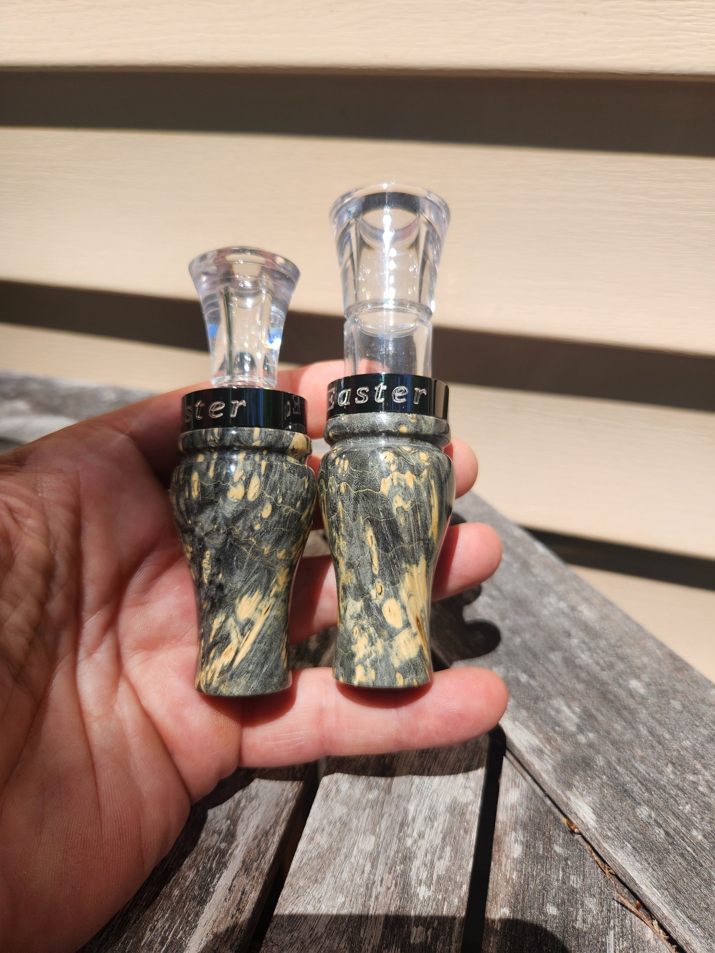 Boxelder burl wood duck and goose call set