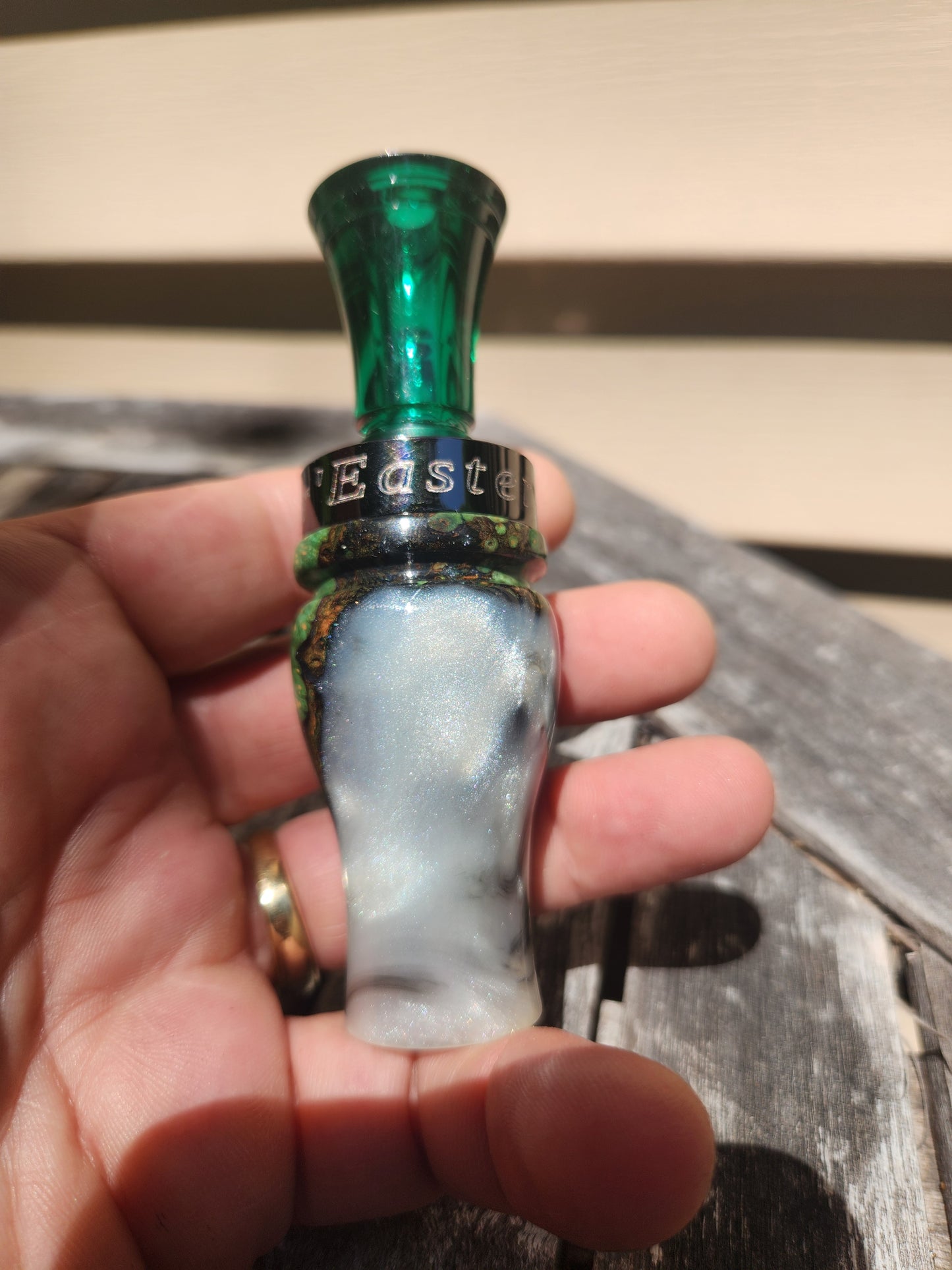 Boxelder burl wood with Resin double Reed Duck Call