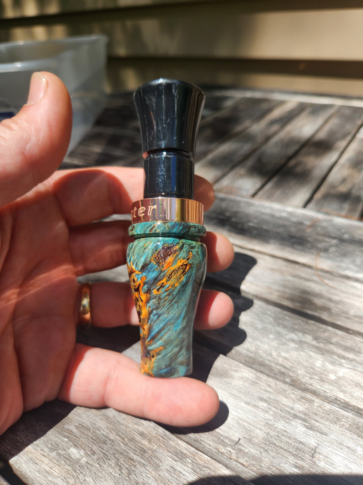 Boxelder burl wood short reed goose call