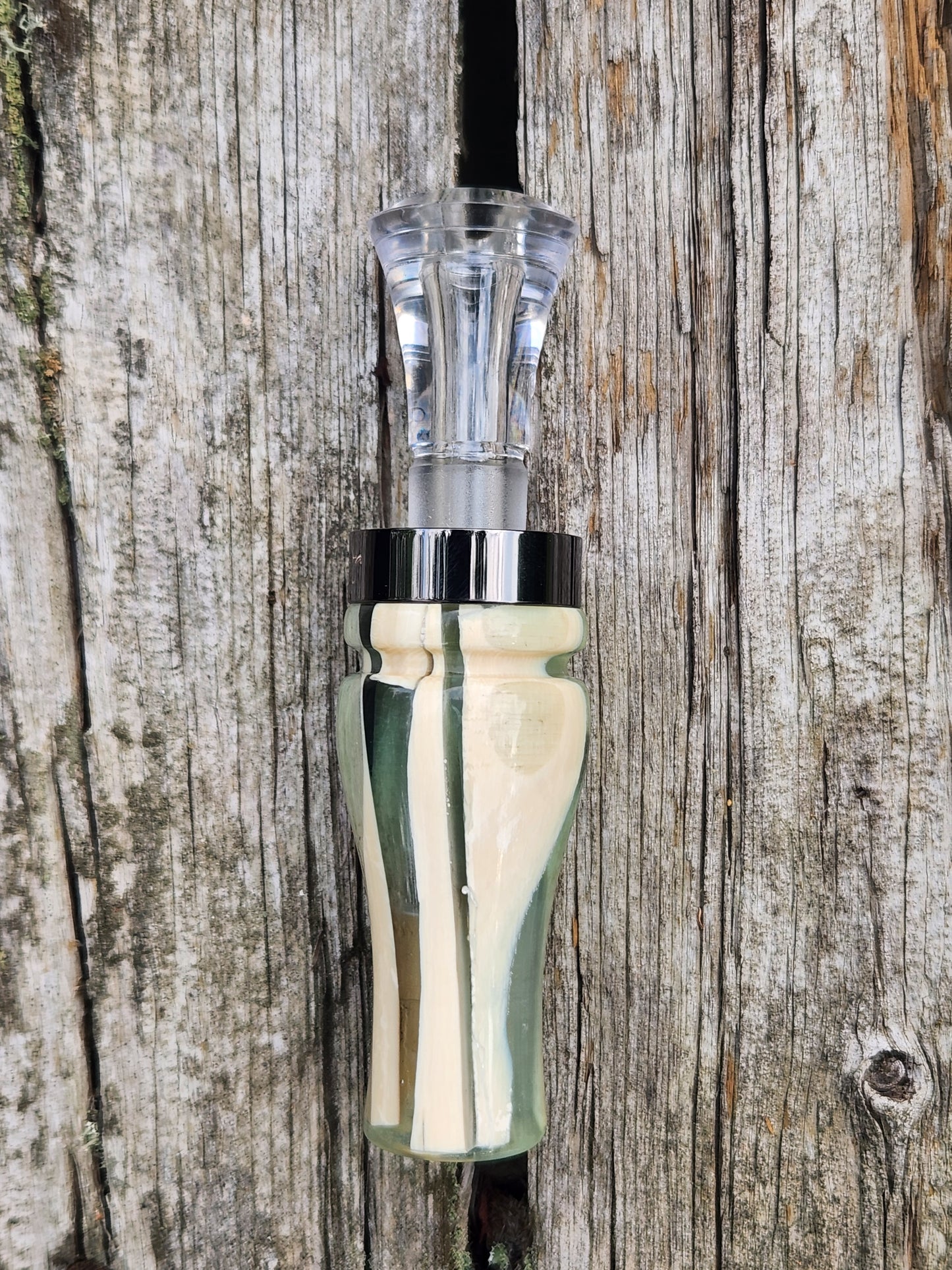 Mammoth ivory pieces in resin double Reed Duck Call