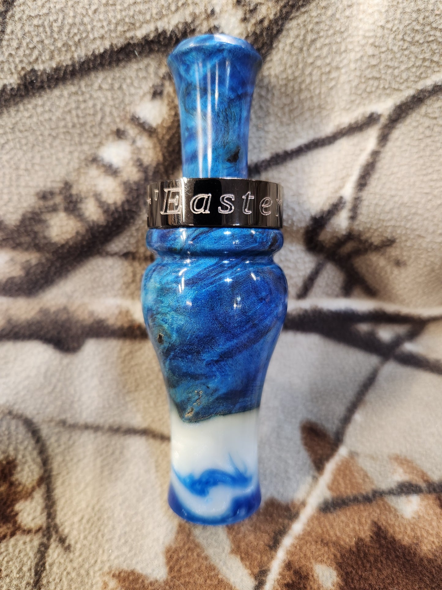 Wood duck and Teal Call maple burl with resin