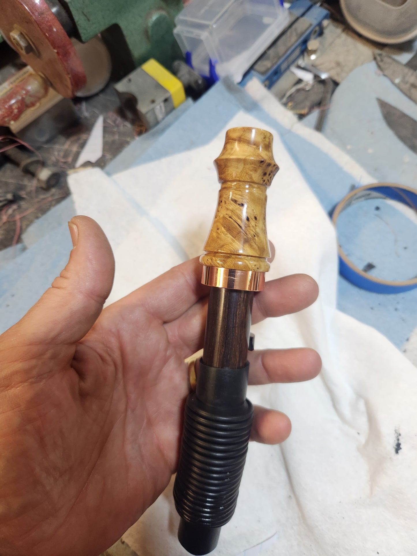 Russian olive burl wood adjustable deer grunt call