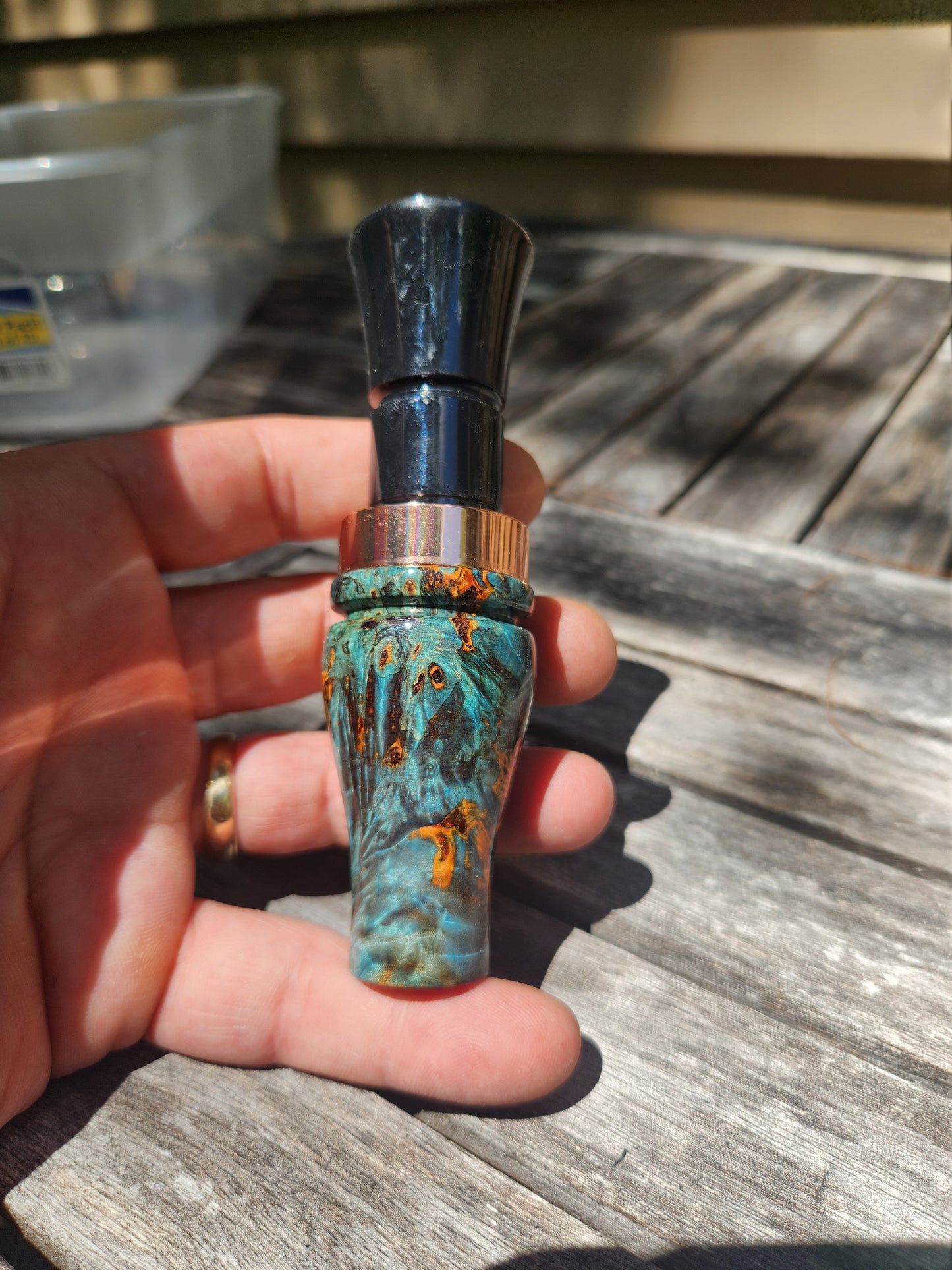 Boxelder burl wood short reed goose call